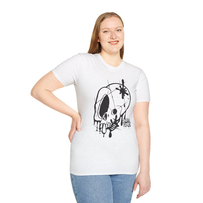 Skull Graffiti T-Shirt — Dripping Ink Skull Graphic Tee