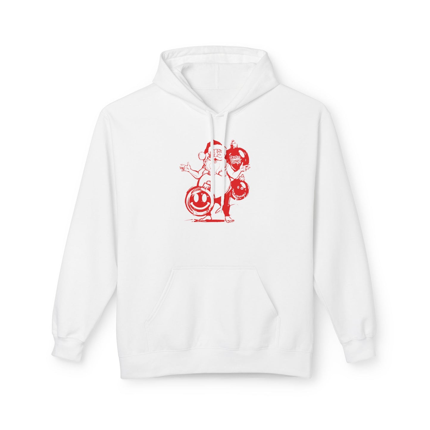 Christmas Graffiti Hoodie — "Have Yourself a Merry Fu***** Christmas" Red Print