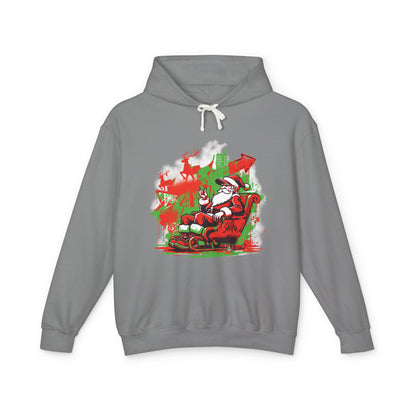 Santa Claus Relaxing Graffiti Hoodie — Vintage Christmas Sweatshirt
