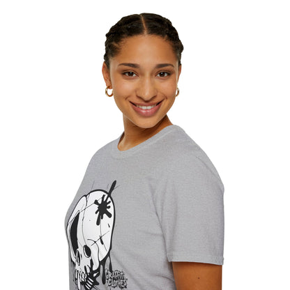 Skull Graffiti T-Shirt — Dripping Ink Skull Graphic Tee