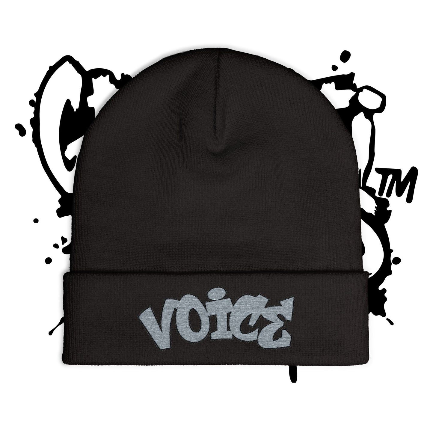 Embroidered 'Voice' Knit Beanie – Urban Graffiti Winter Hat