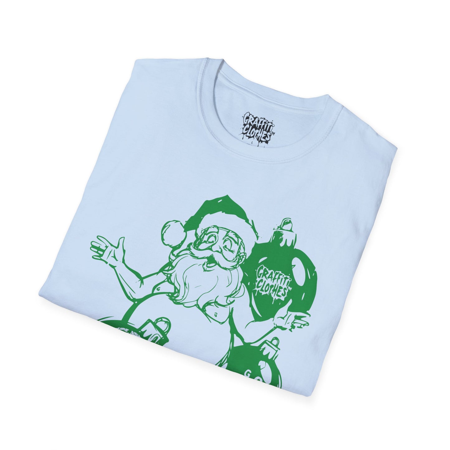 Santa Graffiti Style Ornament T-Shirt – Retro Holiday Graphic Tee