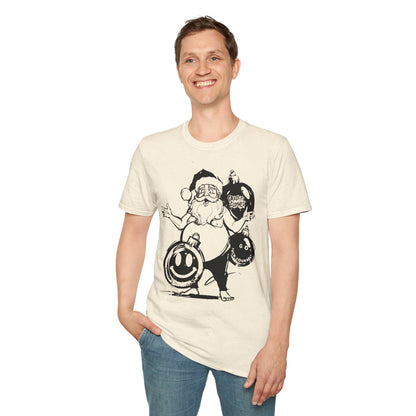 Santa Graffiti Ornaments T-Shirt — Funny Holiday Christmas Tee
