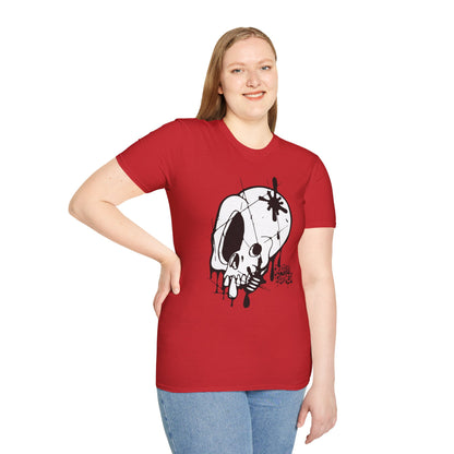 Skull Graffiti T-Shirt — Dripping Ink Skull Graphic Tee