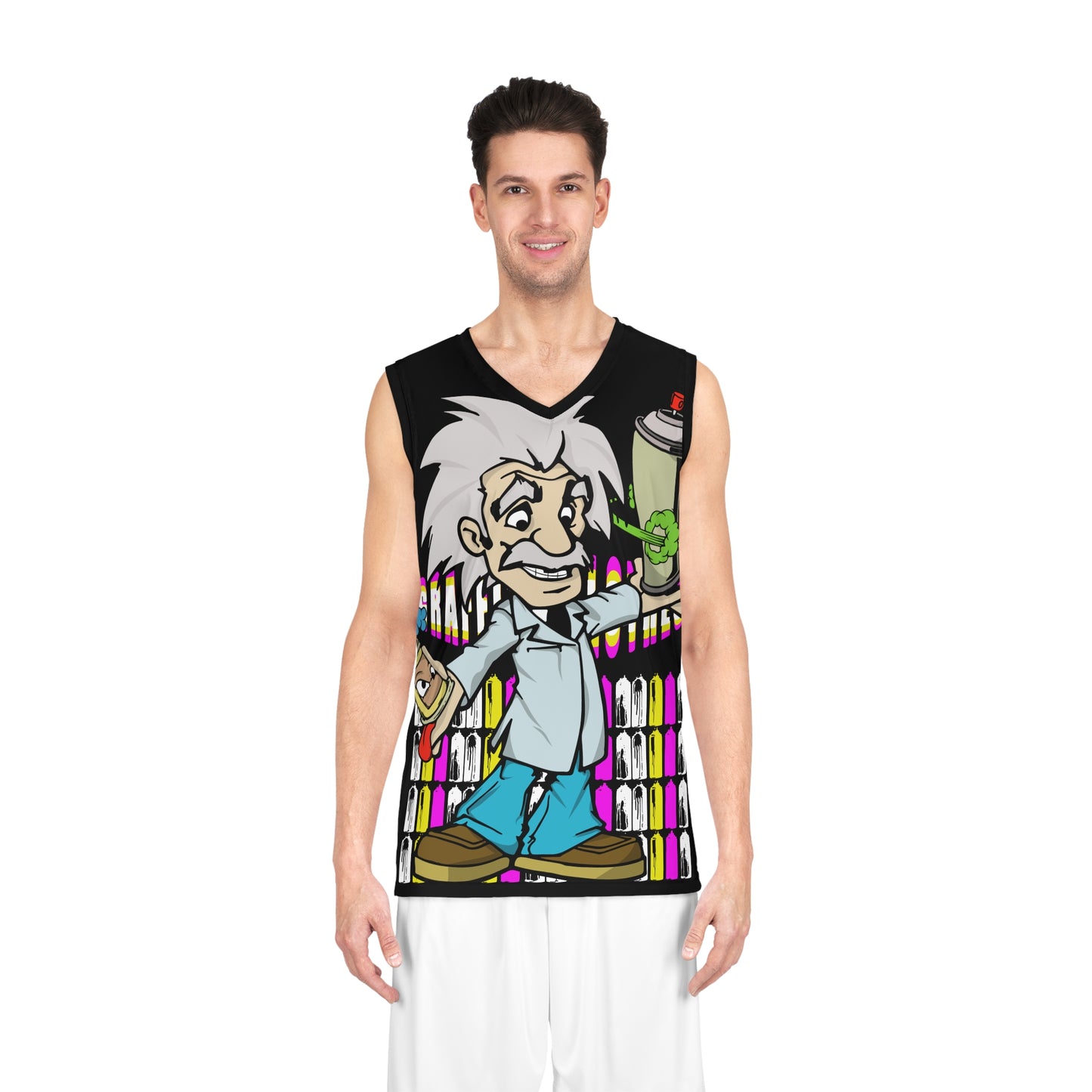 Graffiti Einstein Basketball Jersey — Spray Paint Mad Genius