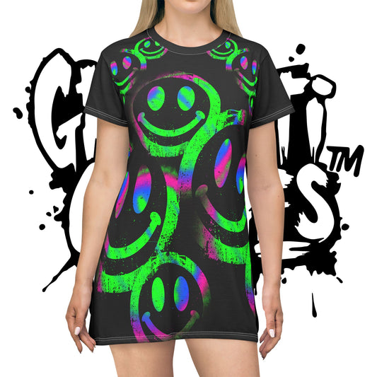 Graffiti Graphic T-Shirt Dress The  Beat Drips Collection - Streetwear Fashion - Graffiti Clothing