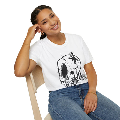 Skull Graffiti T-Shirt — Dripping Ink Skull Graphic Tee