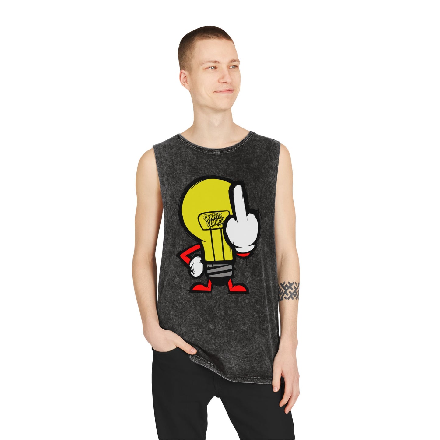 Graffiti Middle Finger Lightbulb Tank Top – Funny Sarcastic Graphic Tee
