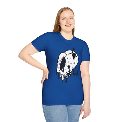 Skull Graffiti T-Shirt — Dripping Ink Skull Graphic Tee