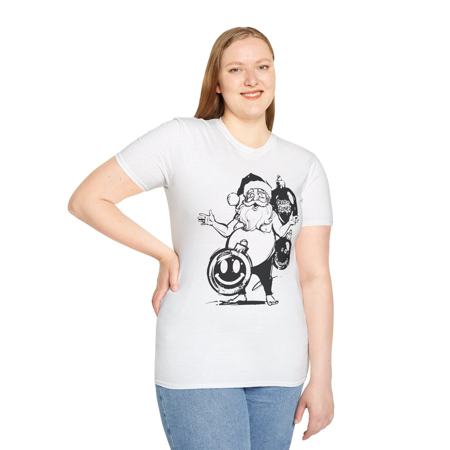 Santa Graffiti Ornaments T-Shirt — Funny Holiday Christmas Tee