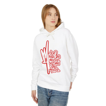 Graffiti Clothes Hoodie — "Don't Hate the Media Become the Media" Streetwear Pullover