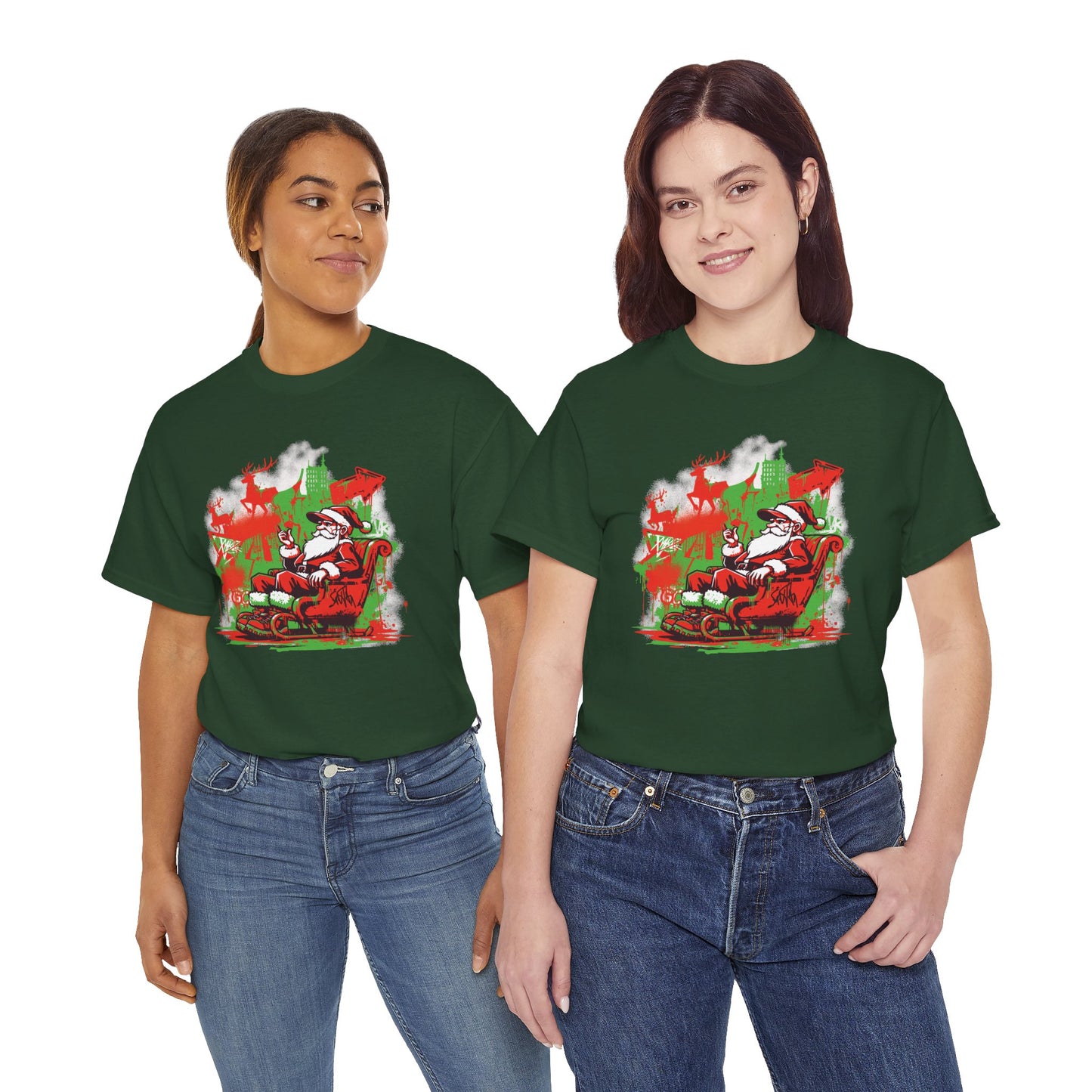 Graffiti Santa Christmas T-Shirt - Humorous Holiday Tee
