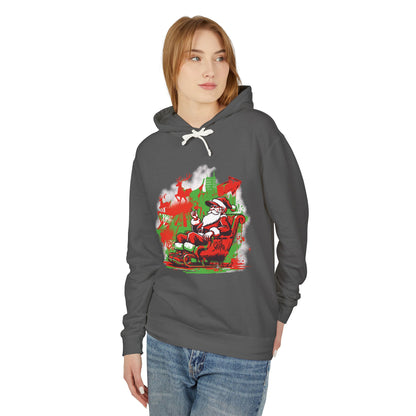 Santa Claus Relaxing Graffiti Hoodie — Vintage Christmas Sweatshirt