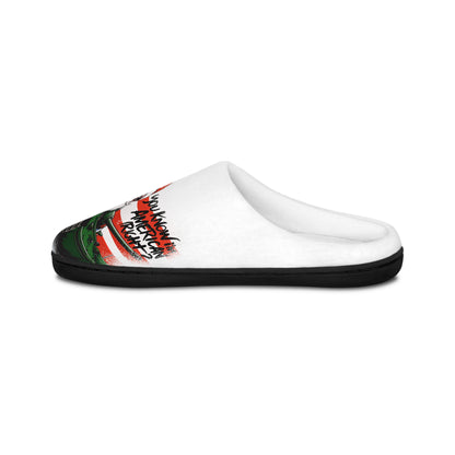 Men's Christmas Slippers — Funny Santa Tank Holiday Indoor Slippers YOU KNOW IM AMERICAN RIGHT