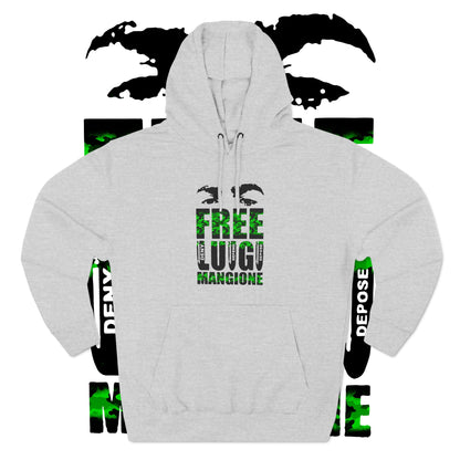 Graffiti Clothes Fleece Hoodie #FreeLuigi Speak Your Peace Activist Protest Three-Panel Design