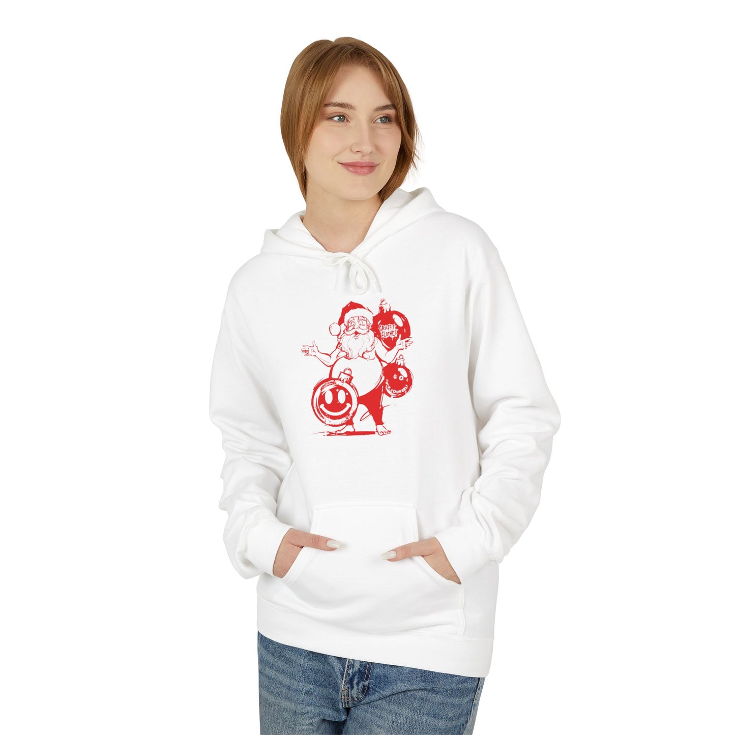 Christmas Graffiti Hoodie — "Have Yourself a Merry Fu***** Christmas" Red Print