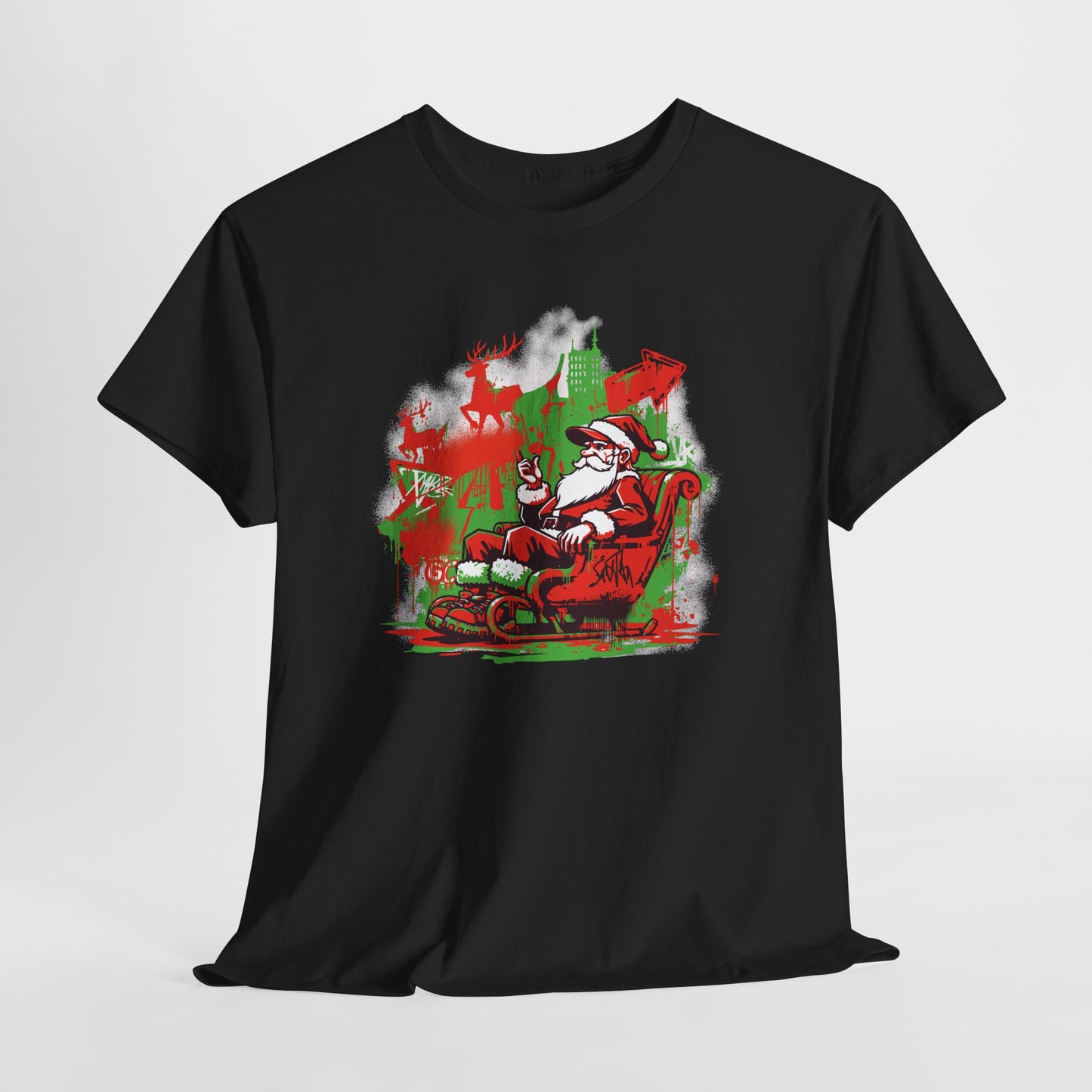 Graffiti Santa Christmas T-Shirt - Humorous Holiday Tee