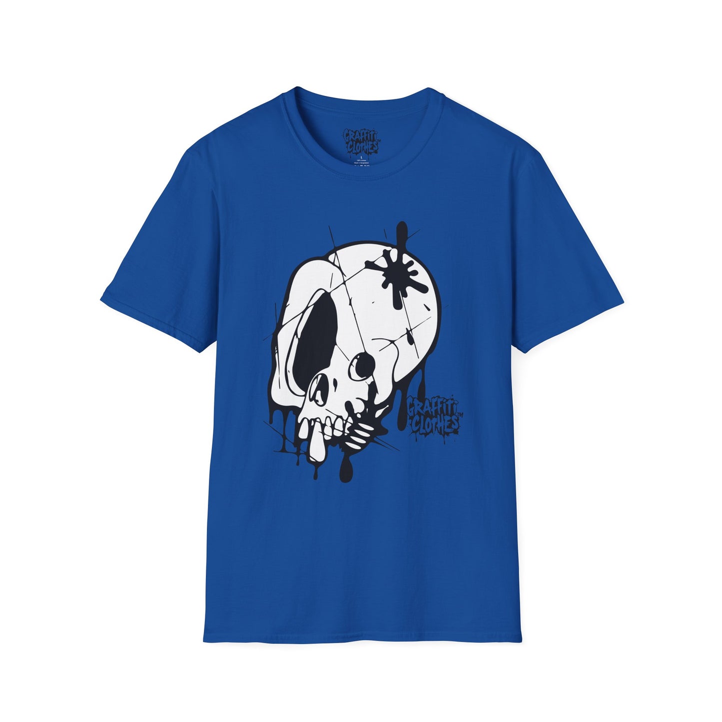 Skull Graffiti T-Shirt — Dripping Ink Skull Graphic Tee