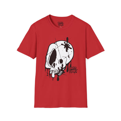 Skull Graffiti T-Shirt — Dripping Ink Skull Graphic Tee