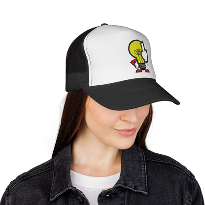 Graffiti Lightbulb Trucker Cap — Middle Finger Character Streetwear