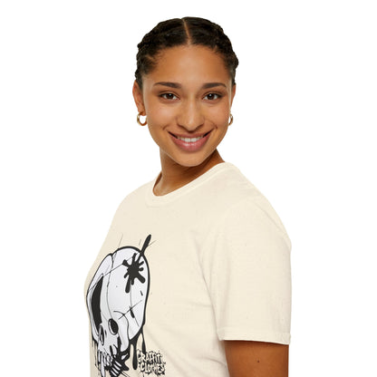 Skull Graffiti T-Shirt — Dripping Ink Skull Graphic Tee