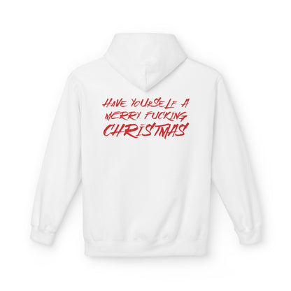 Christmas Graffiti Hoodie — "Have Yourself a Merry Fu***** Christmas" Red Print