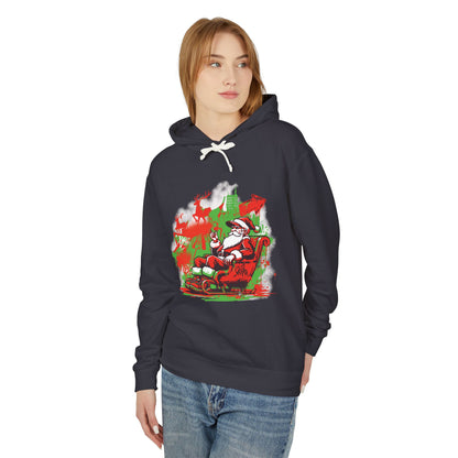 Santa Claus Relaxing Graffiti Hoodie — Vintage Christmas Sweatshirt