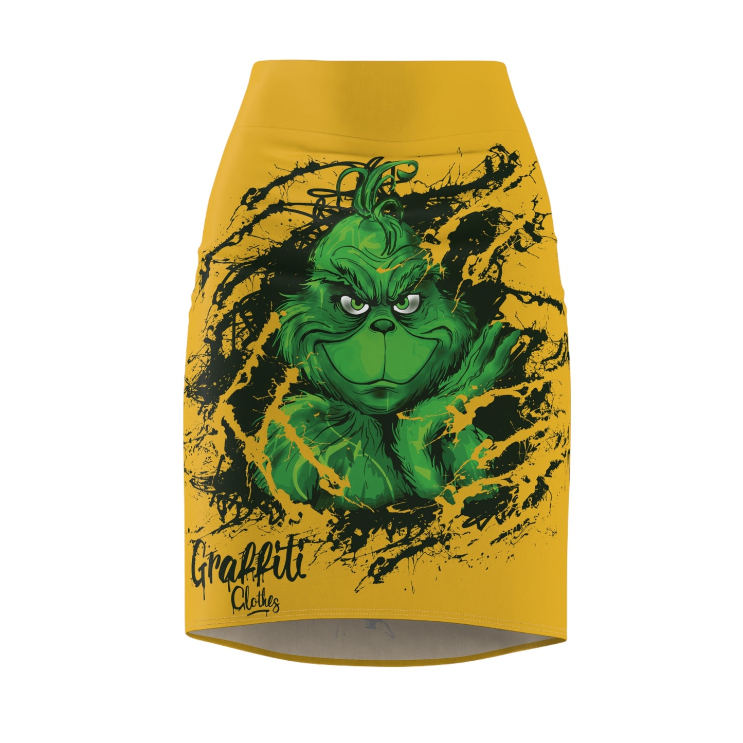 Grinch Graffiti Pencil Skirt — Graffiti Character