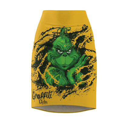 Grinch Graffiti Pencil Skirt — Graffiti Character